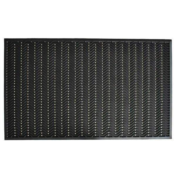 Configuracion 3 x 5 ft. True Step Wave Rubber Rectangular Doormat Black CO2832154